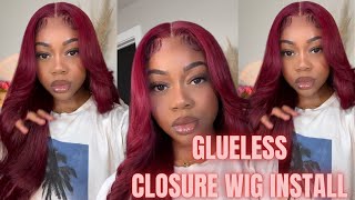I Know Im Not Okay, Because My Hair Is Red  Easy Af Glue-Less Closure Install Ft Tinashe Hair