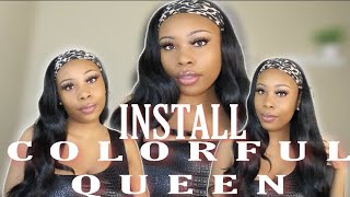 How To Apply Body Wave Headband Wig | Wig Review | Colorful Queen Hair