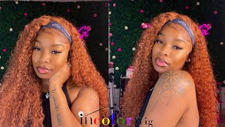 Perfect Vacation Hair ‼️: Ginger Curly Frontal Wig Install  Ft.Incolorwig✨