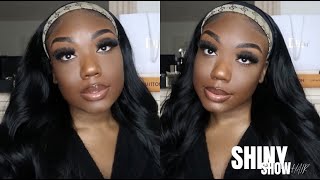 I Can'T Believe Its Not Human Hair! Long Synthetic Body Wave Headband Wig| Shiny Show