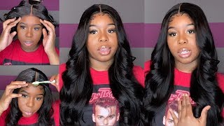 Glueless 5*5 Closure Install On Thick Body Wave Wig Ft. Ali Pearl Hair