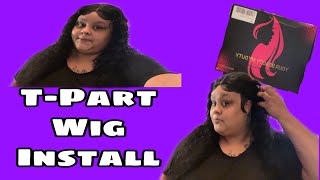 T-Part Wig Install From Amazon || Wlily.Com Hair Review || 30In Water Wave 100% Human Hair