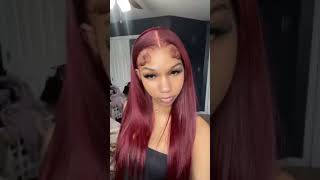 This Wig Is Everything Beautiful Install! Burgundy 99J Lace Frontal Wig | Ft. #Recool Hair