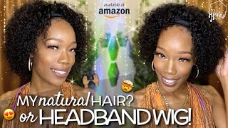 $45 Glueless Kinky Curly Wig  Affordable “Grab-N-Go” Headband Wig   Feat. Cenny Hair Amazon