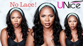 No Glue! No Lace!  Bodywave Headband Wig| Ft. Unice Hair