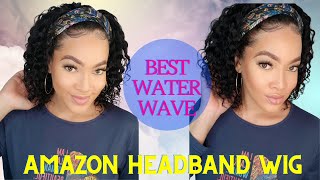 Best Amazon Water Wave Wig?! || Human Hair Curly Headband Wig || Affordable Slay || Ft Wenyu Wigs