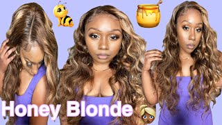 It’S Like Honey  13X4 Honey Blonde Highlight Ombre Body Wave Wig Ft Kriyya Hair