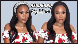 Headband Wig Tutorial: Easy Glueless Body Wave Wig Install
