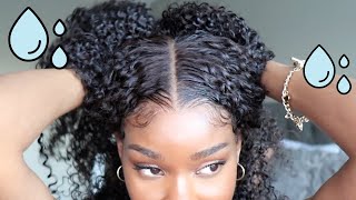 Wash N Go On Natural Lace Front Wig! Clear Hd Lace Natural Water Wave Wowafrican Twingodesses Review