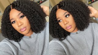 New!!! Natural Multi-Textured Wig  I Easy Glueless Install, Lace Closure Wig I Hergivenhair