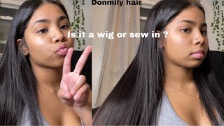 No Leave Out Necessary??No Glue, No Lace, No Headband! V Part Wig Install| Ft Donmily Hair