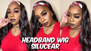 22 Inch Dark Brown Body Wave Synthetic Headband Wig | Lindsay Erin