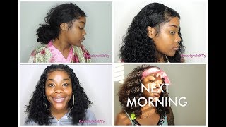 Easy Retouch Full Lace On Curly Wig + My Nighttime Routine Ft Arabella Hair