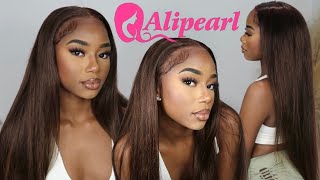Best Pre-Coloured Brown Wig| Buss Down Middle Part Ft. Alipearl Hair