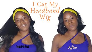 I Cut My Bodywave Headband Wig!! || Feat. Vemet