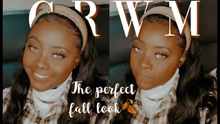 Get Ready With Me | The Perfect Fall Look  ♡ (Feat. Bodywave Headband Wig From Klaiyi Hair)