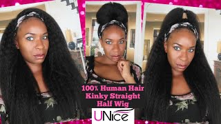  Best Amazon Wig | Ft. Unice | Kinky Straight Human Hair Headband Half Wig | Beginner Friendly Wig