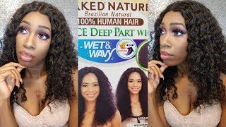 Shake N Go Wig 100% Brazilian Human Hair Lace Deep Part Wig - Deep Wave 20'