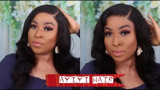 Hot Hair  How To Install A Lace Frontal Wig + Curls Ft Ayiyi Hair