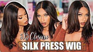  Hd Lace Closure Wig: Silk Press Blowout| Lace That Melts! No Glue!