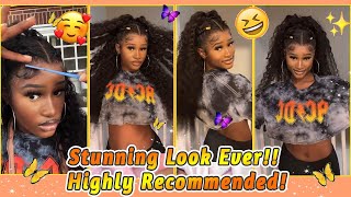 Steps To Get This Look! Lace Wig W/Bouncy Wavy Water Wave Install #Elfinhair Review