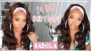 Summer Ready!! Gorgeous Pre-Colored Body Wave Headband Wig| Ft. Nadula Hair