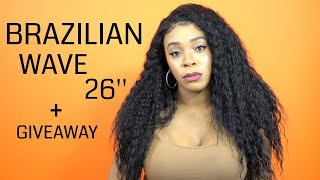 Bobbi Boss Human Hair Blend 13X6 Frontal Lace Wig - Brazilian Wave 26 +Giveaway --/Wigtypes.Com