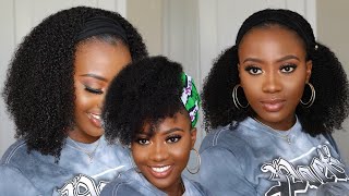 Easiest Protective Style For Lazy Naturals | Natural Hair Kinky Curly Headband Wig - No Work Needed!