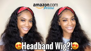 Affordable Amazon Water Wave Headband Wig // No Glue Or Lace Ft. Unice Hair