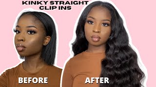 O-M-G !  The Most Natural Kinky Straight Clip Ins || Watch Me Transform My Hair || Gigy Hair