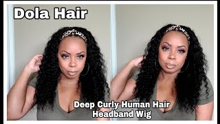 Dola Hair Deep Curly Human Hair Headband Wig