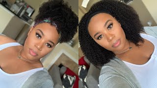 Natural Hair Vibes! | No Glue Needed ‍♀️ | Kinky Curly Headband Wig | Curls Curls