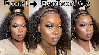 Watch Me Finesse My Frontal Wig Into A Headband Wig!! |Lazy Girl Low Maintenance Hairstyles| Kilo Ki
