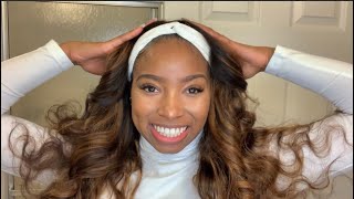 Balayage Color Body Wave Headband Wig Ft. Beautyforeverhair ❄️ #Protectivestyles #Subscribe