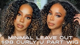 Minimal Leave Out? No Edges Out U Part! $98 Curly Highlight U Part Wig | Unice Hair | Alwaysameera