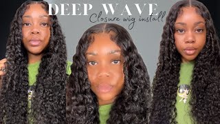 *Must Have*   Installing My Favorite 30 Inch Deep Wave Closure Wig Glueless  Ft Alipearl
