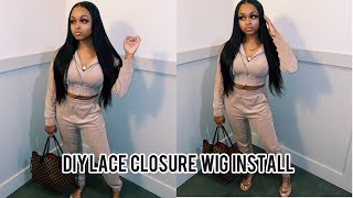 Step By Step Easy 4X4 Lace Closure Wig Tutorial Ft. Unice Hair|Ari J.