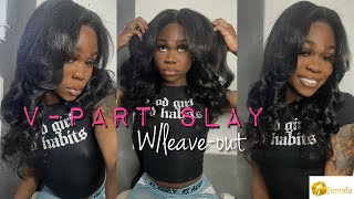 V-Part Slay W/ Leave-Out | Junoda Hair | Mari Dior | Sezzle Human Hair