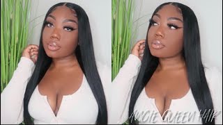 The Best Soft &Silky Straight Wig| 4*4 Preplucked Malaysian Lace Closure Wig| Angie Queen Hair