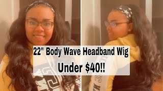 22" Body Wave Headband Wig| Persephone (No Lace, No Glue)| Trendy *Beginner Friendly *
