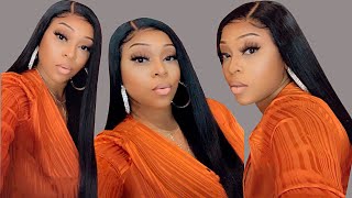 Trying Kamo Knots Swiss Lace Closure Wig | No Glue Needed | Flawless Beginner Lace Frontal Install