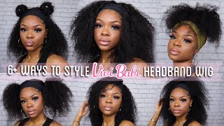 6+ Ways To Style Kinky-Curly Headband Wig | Vivi Babi Hair | Joanna Divine