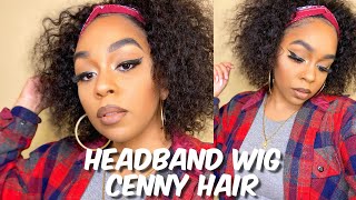 No Lace No Glue No Gel | 12 Inch Curly Headband Wig | Cenny Hair | Lindsay Erin