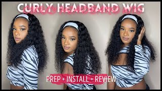 The Best Curly Human Hair Headband Wig! Prep + Install + Review Ft. Wowigs Hair | Lex Sinclair