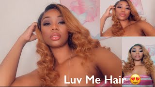 Luvme Hair |  Honey Brown Ombre 180% Density Frontal Lace Wig - 18 Inches