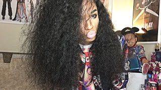 Buylacewigs.Com Natural Curly Brazilian Full Lace Black Wig 24 Inch