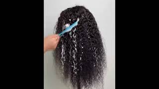 Brazilian Water Wave Lace Front Wig Pre-Plucked Transparent 13X4 Lace Front Wig Remy Curly