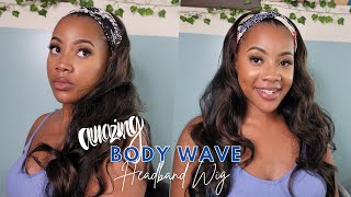 Affordbale Amazon Hair |Headband Wig With #30 Highlights |$20 Body Wave Wig |Synthetic Wigs |Ponpons