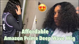 Deep Wave Lace Closure Wig Install + Review| Amazon Prime Ft. Jaja Hair... Beginner Friendly