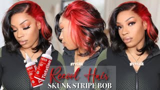 Spicy Red Skunk Stripe Hd Lace Install + Ebin Lace Spray | Ft. Recool Hair